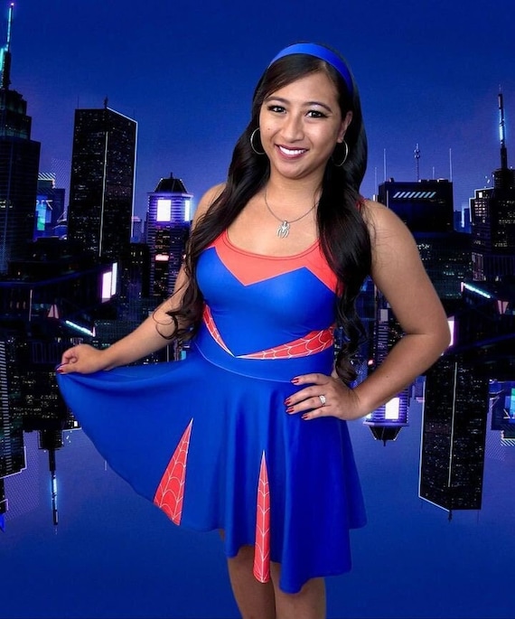 spider gwen skater dress Spider Gwen Skater Dress, Gwen Stacy Spider Women Dress, Disney Spider Gwen  Cosplay Costume Dress, Halloween Dress, Superhero Shirt