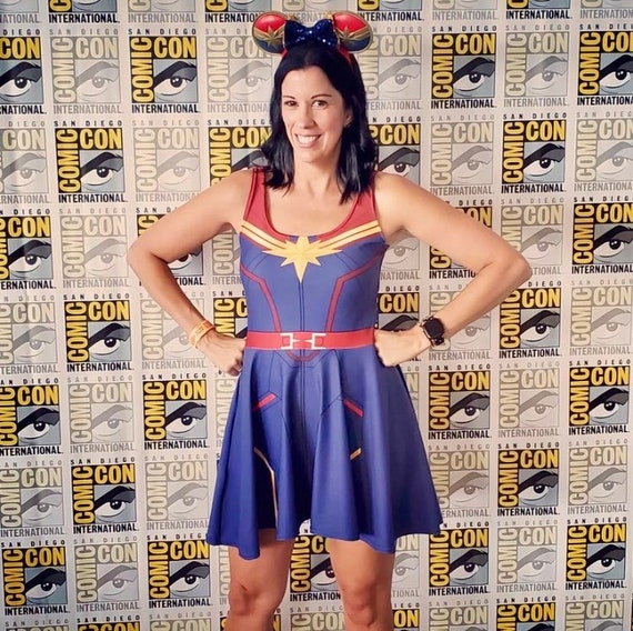 captain marvel skater dress Captain Marvel Inspired Skater Dress