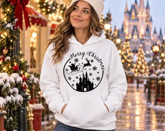Princess Castle Christmas Hoodie – Unisex Holiday Sweatshirt for Parks, Family Photos, Cruises & Festive Bounding