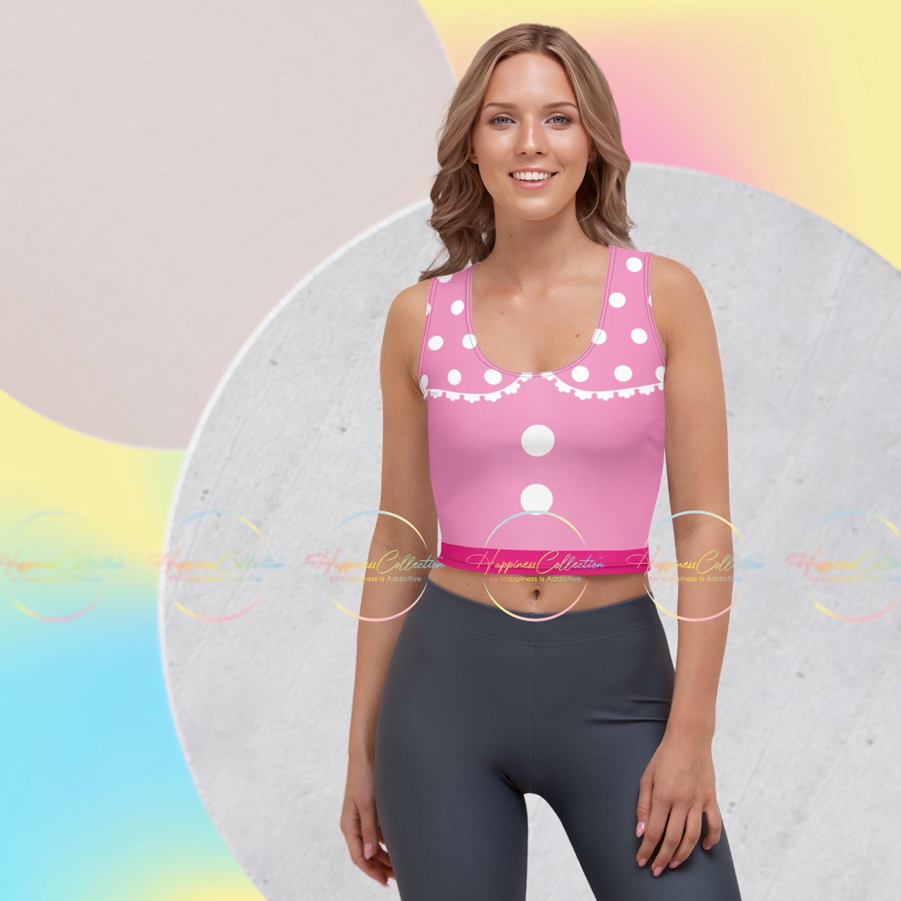 Minnie Classic Pink and White Polka Dot Crop Top - Etsy
