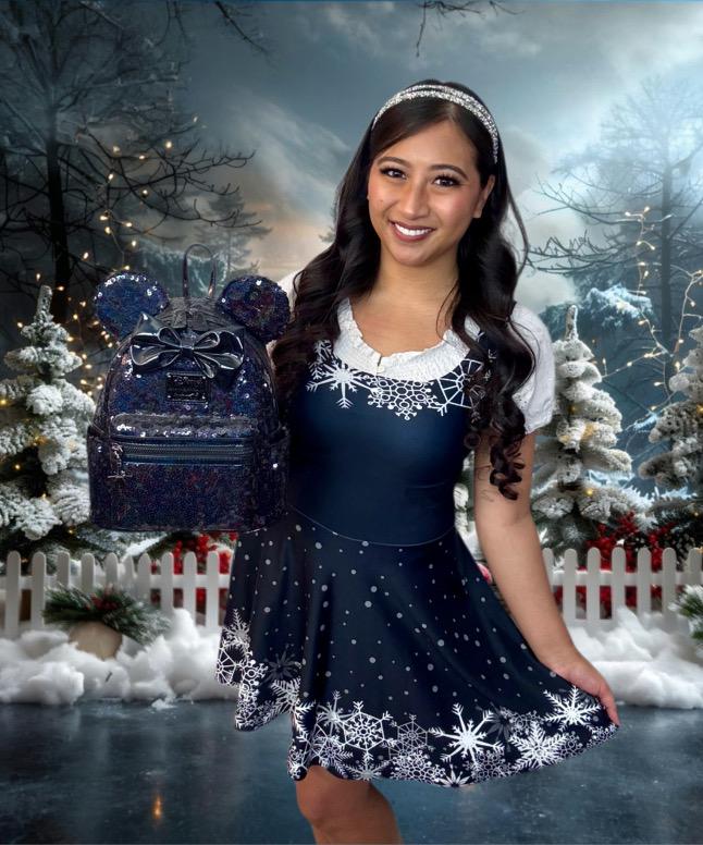 christmas skater dress Holiday Snowflake Wonderland Women's Sleeveless Skater Dress