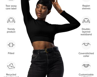 Black Noir Recycled Crop Top – Women's Disneybound Long-sleeve