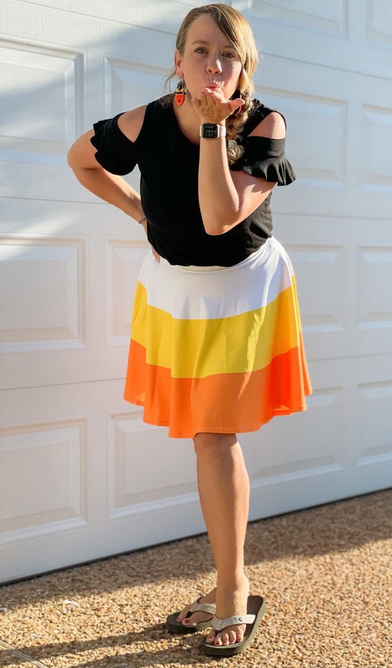 The Candy Corn Skater Skirt - Etsy