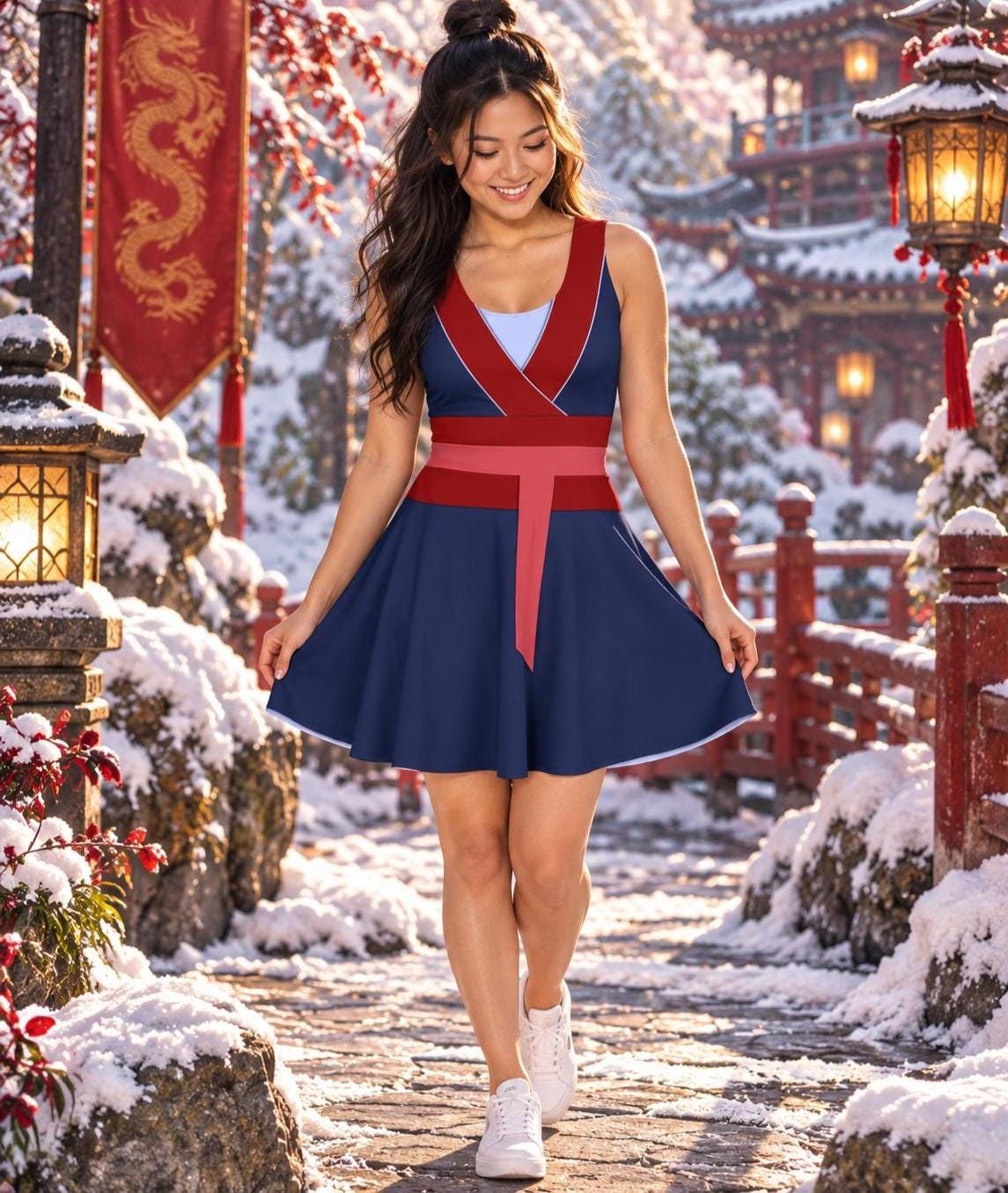 sebastian grey mulan dress Inspired Skater – Chinese Warrior Princess, Easter Dynasty Disneybound Costume University of Cincinnati