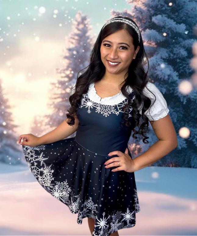 winter wonderland christmas party dresses Winter Wonderland Long Sleeve Dress: Christmas Party Outfit
