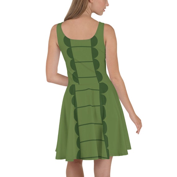 crocodile green dress Tick Tock Skater Evita