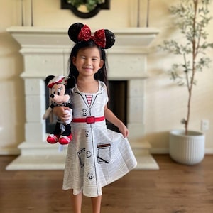 Girls Minnie Mouse Skater Dress: Sleeveless Topolino Style Creative Disneybound Style