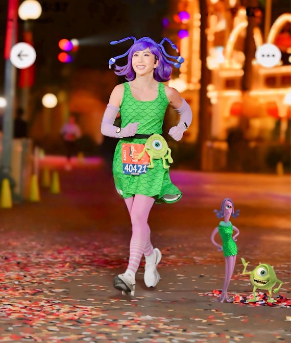 purple hair green dress I love my new black and green hair