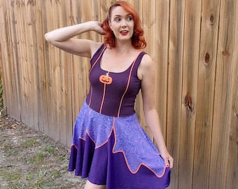 The Not So Scary Halloween Mouse Witch: Women's Magical Skater Dress