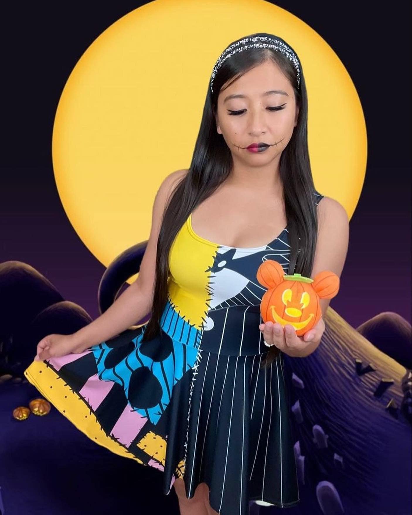 jack skellington skater dress Jack and Sally Skater Dress: 'nightmare Before Christmas' Sleeveless Dress  Disneybound Costume