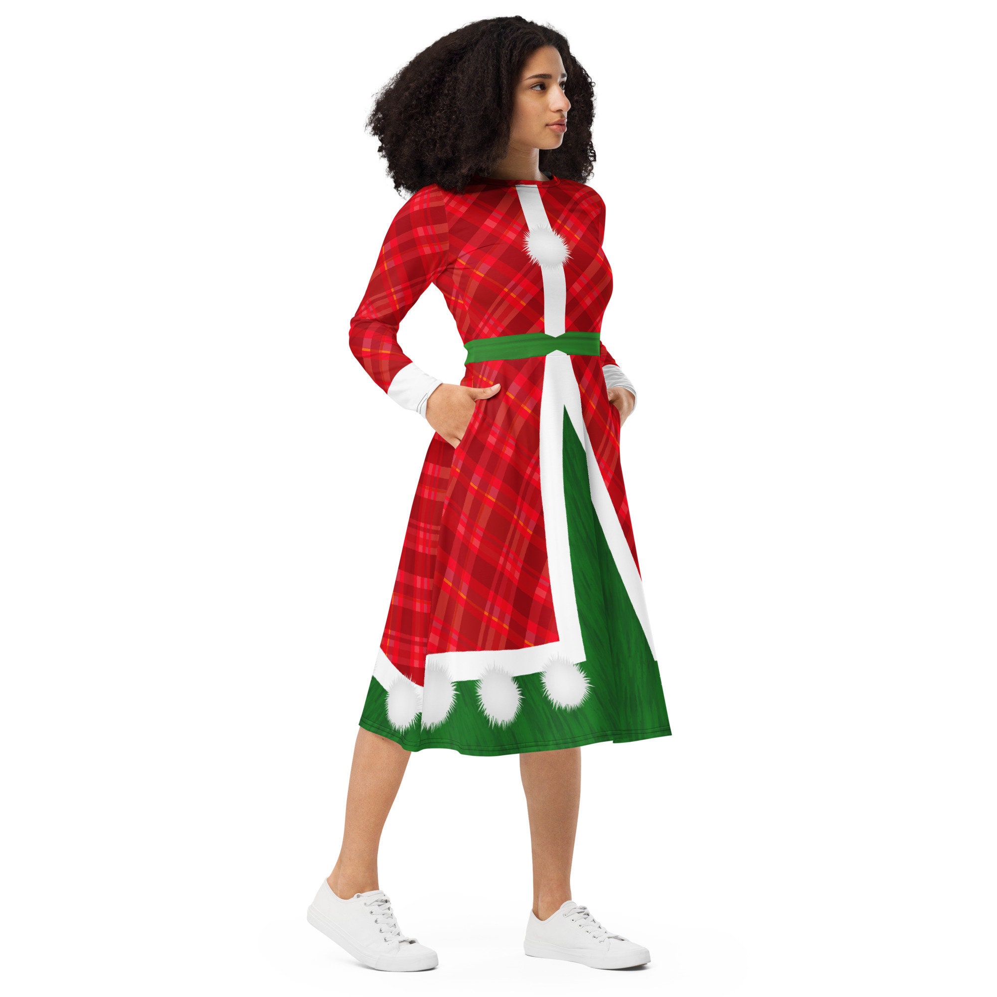 christmas midi dress with sleeves Amazon.com: Womens Christmas Midi Dresses Long Sleeve Fur Trim Dresses Mrs Santa Costume Fancy Cosplay Outfits Party Dress Red : Clothing, Shoes & Jewelry