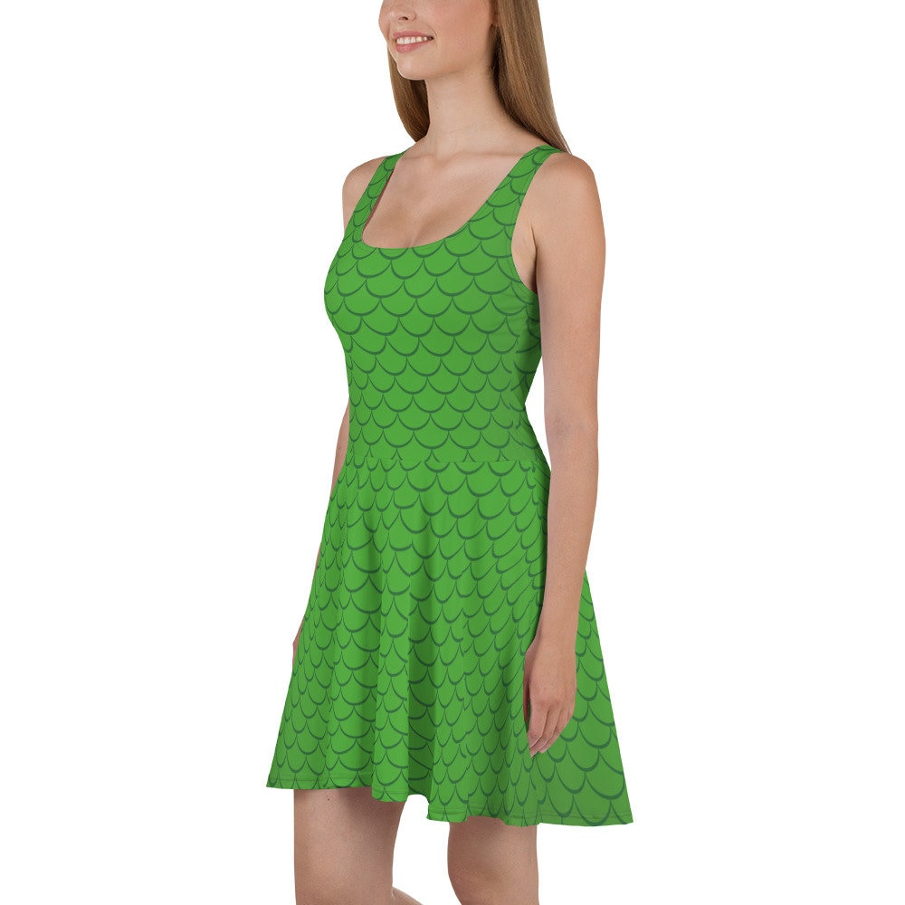 bright green skater dress Women's Asymmetrical Jersey Mini Skater Dress