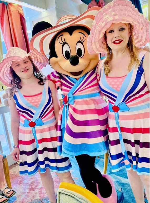 Girls' Seaside Striped Skater Dress: Cape May Breakfast Mouse Sleeveless Dress