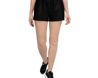 Eco Sleek: 'Night Flex' Midnight Sprint Black Noir Women's Recycled Athletic Shorts