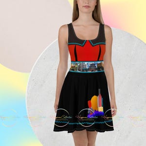 World Showcase: Women&#39;s Sleeveless Athletic Skater Dress – Travel in Style and Comfort!