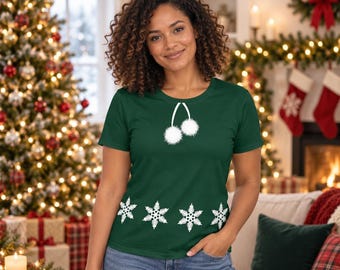 Very Merry Holiday Women’s T-Shirt – Green Christmas Theme Park Tee