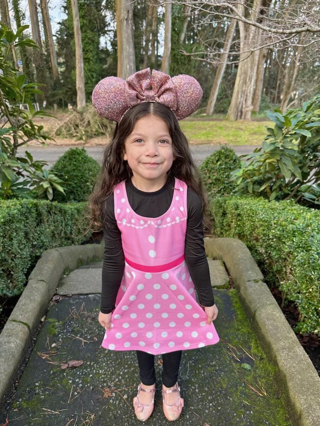 disney minnie mouse polka dot skater dress Minnie Mouse Polka Dot Skater Dress: Pink & White Sleeveless Girls' Outfit