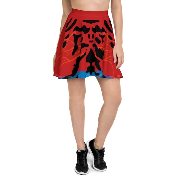 Twilight Waltz: Red and Blue Banshee Skater Skirt