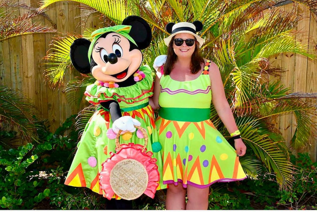 minnie mouse green dress Tropical Skater – Disneybound Summer Sleeveless Costume for Cruise Cont