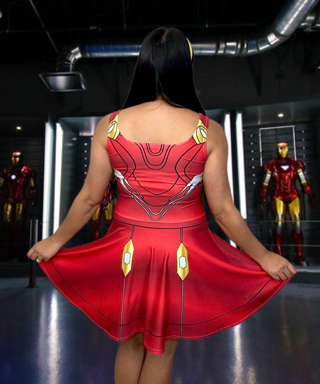 Fe Man Superhero: Women's Athletic Tony Skater Dress Fe Man Superhero: Women's Athletic Tony Skater Dress