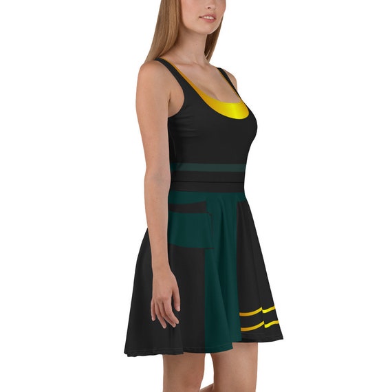 loki skater dress Buy Emerald Mischief Skater Dress – Loki Villain Inspired Costume Online in  India