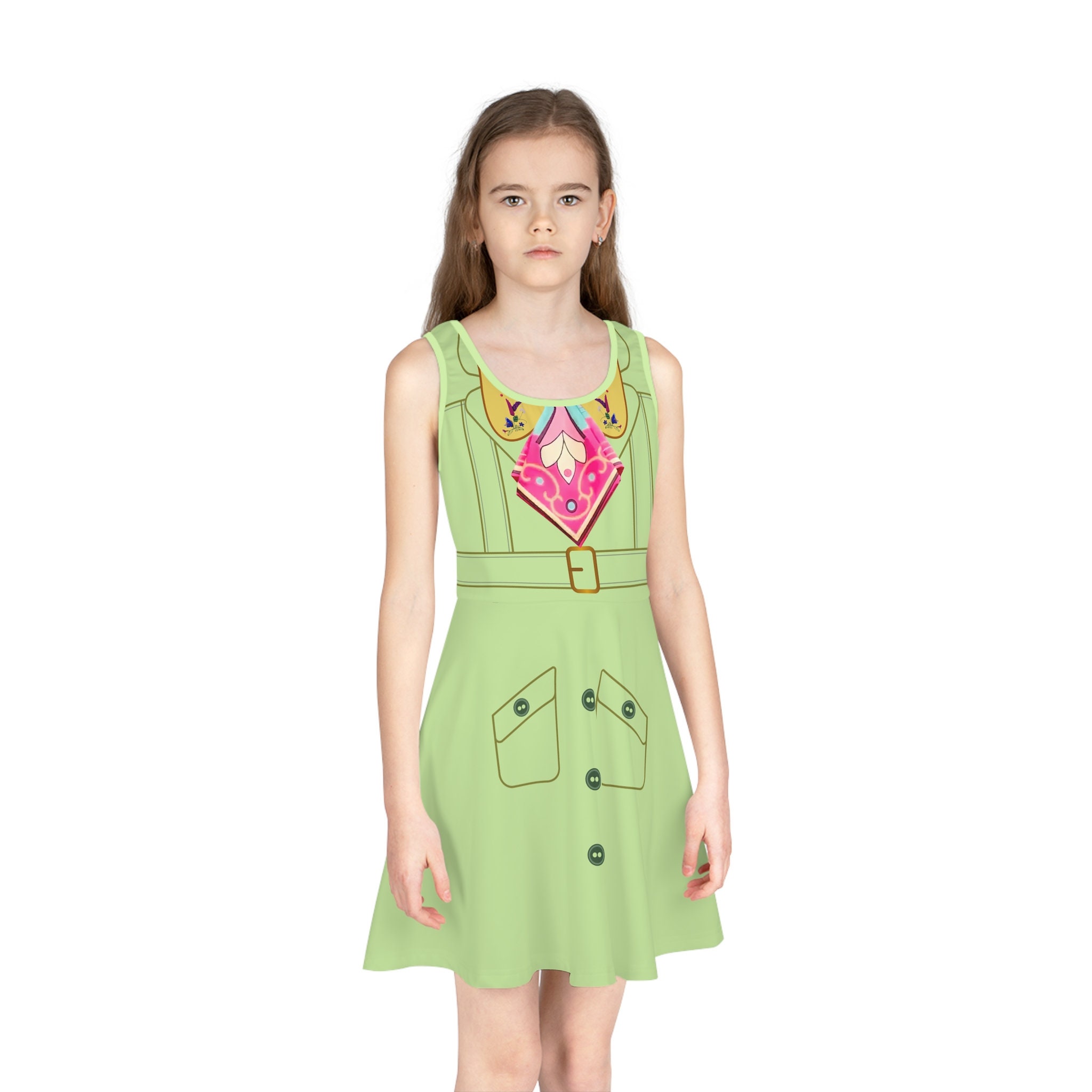 Tiana's Enchanted Bayou: Girl's Sleeveless Athletic Skater Dress