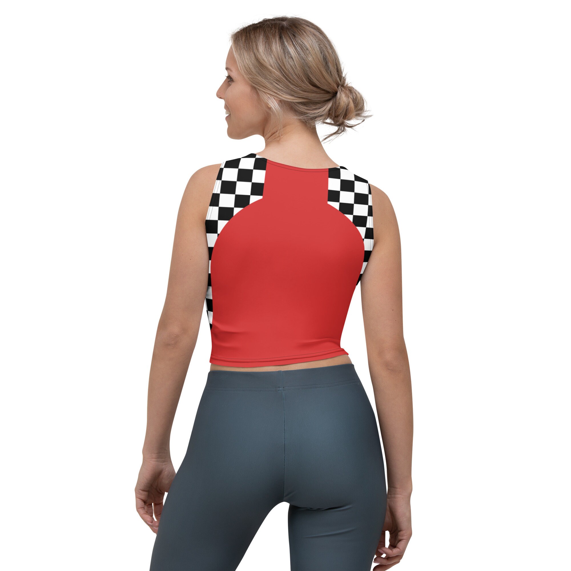 Race Car Crop Top: Women's Sleeveless Motorsport Fashion Pit