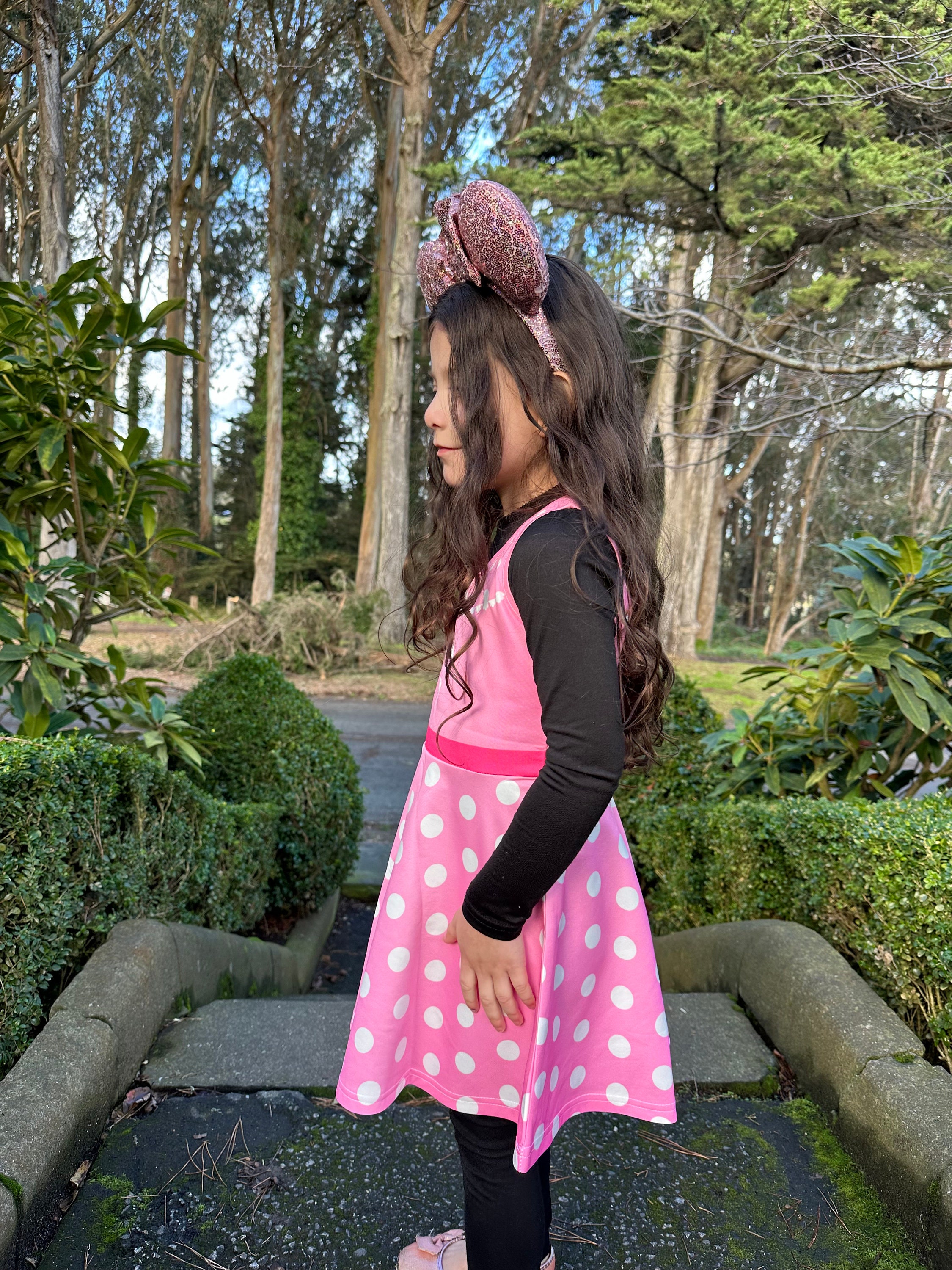 disney minnie mouse polka dot skater dress Minnie Mouse Polka Dot Skater Dress: Pink & White Sleeveless Girls' Outfit