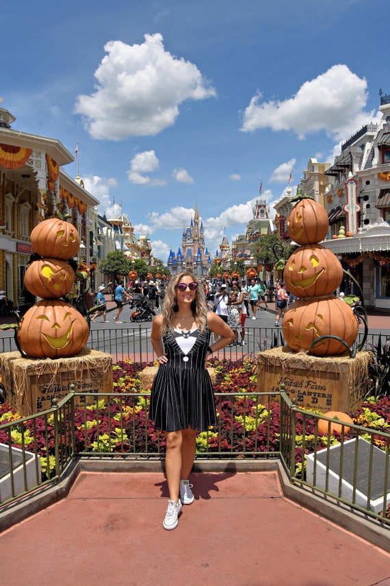 jack skellington skater dress Jack Skellington Skater Dress: Gothic Halloween Disneybound Costume, Theme Park Bounding