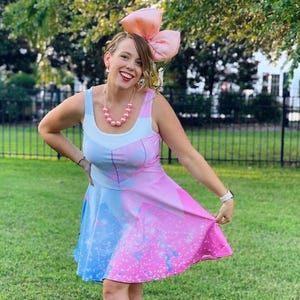 Make It Pink, Make It Blue Skater Dress – Colorful Princess Inspired Costume, Disneybounding, Cruise, runDisney Ready, Halloween Outfit