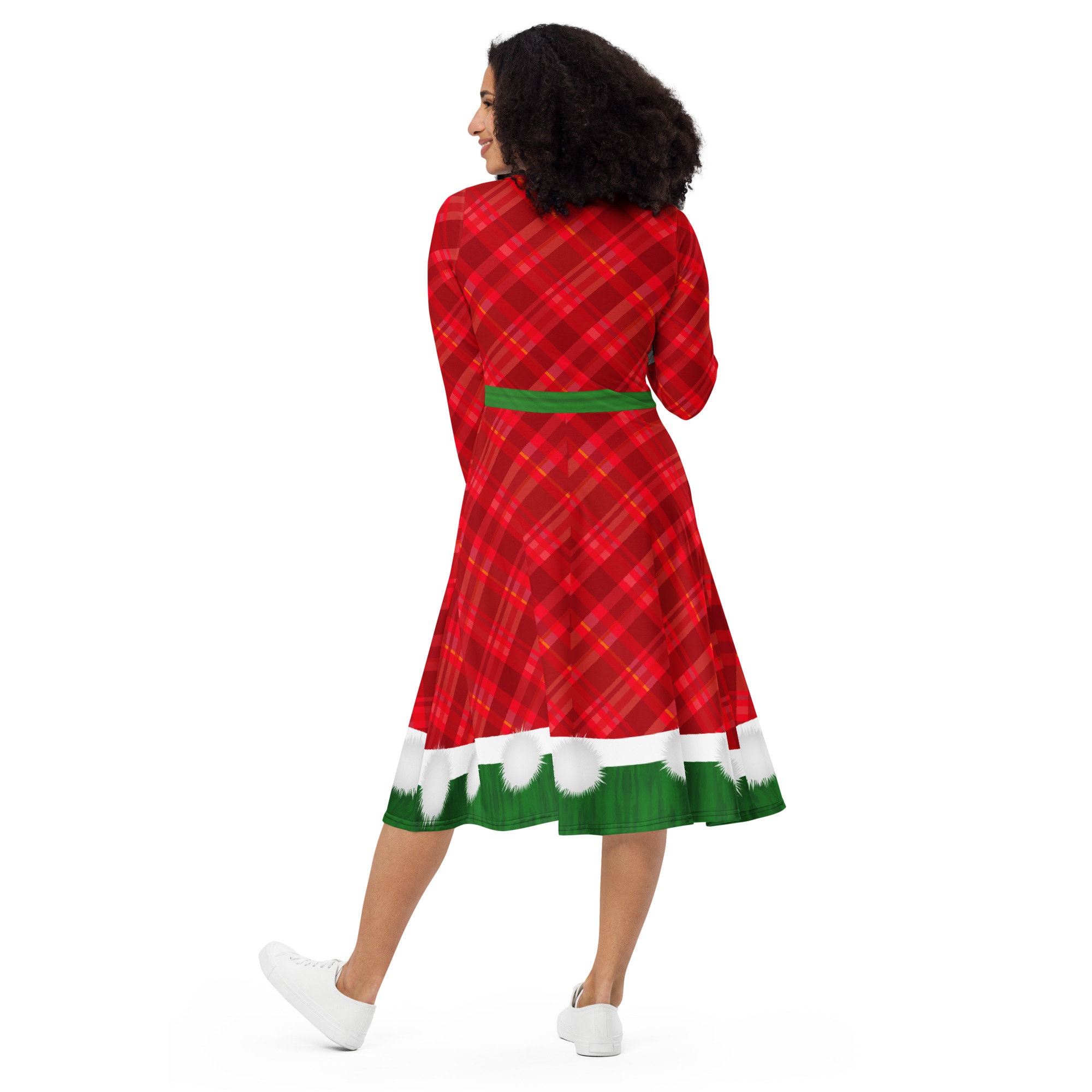 white christmas dresses All I Want Red Tartan Plaid Midi Dress, Medium - The Mint Julep Boutique main image 1