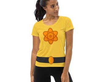 レディース全面プリントアスレチックTシャツ