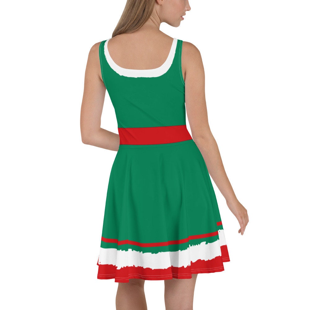 elf skater dress Fkelyi Christmas ELF Costume Long Sleeve Dresses Size 11-12 Y Elastic A Line Swing Skater Twirl Dresses Lightweight Kids Dress Up Clothes for Little