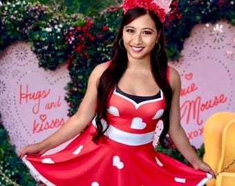 Minnie Mouse Valentine Skater Dress: Disneybounding Style - Etsy