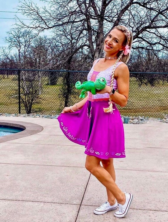 rapunzel skater dress Rapunzel Tangled Skater Dress Athletic Dress, Women's for Disney World Trip, Skater Dress, Athletic Dress, Disney World, RunDisney, Cruise