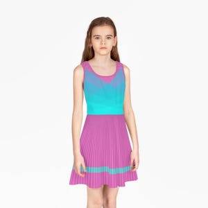 Daisy Delight Topolino Girls Sleeveless Skater Dress Playful Elegance for Little Fashionistas