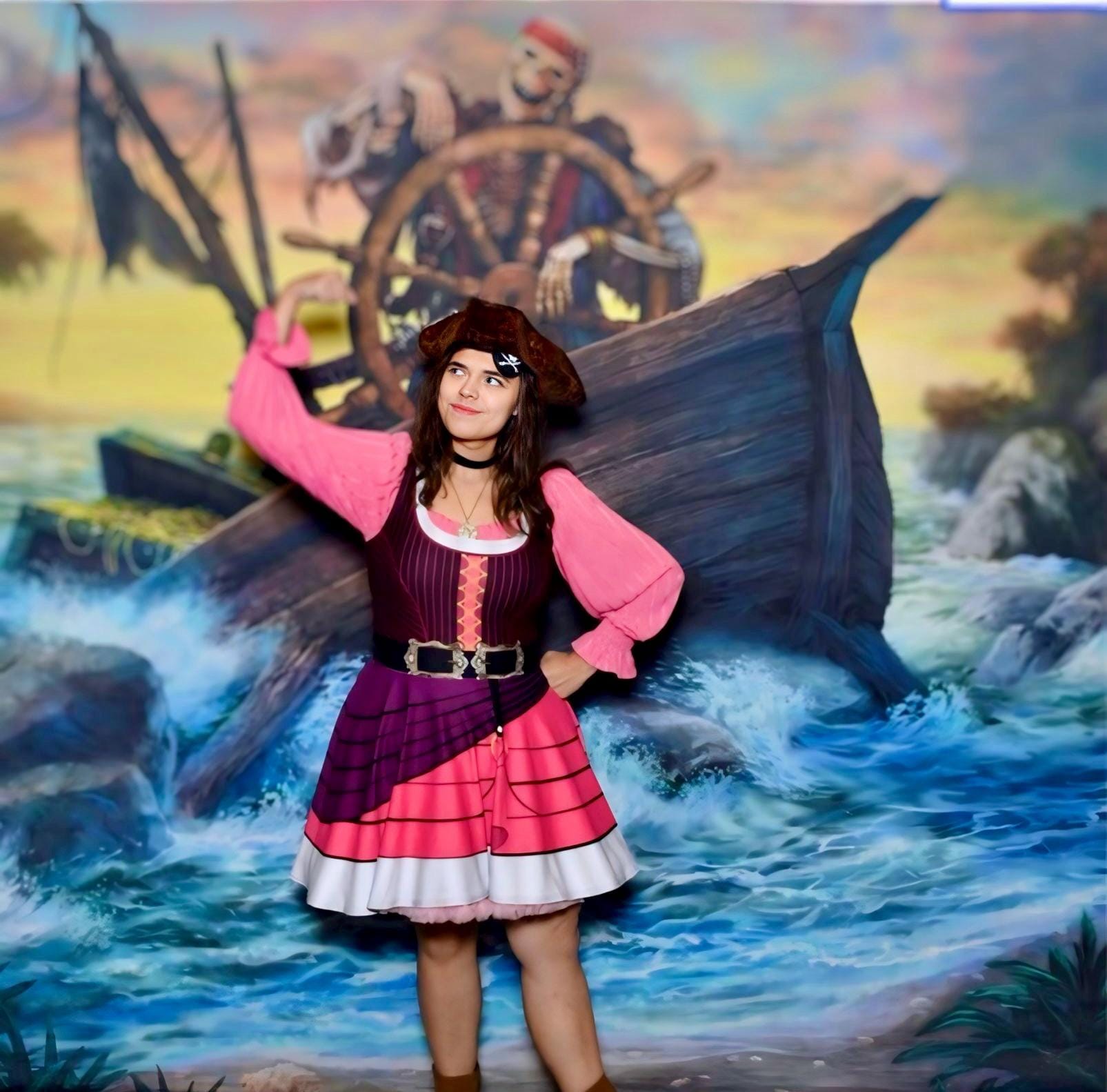 open lace back dress Girls' Pirate Costume - Pirate Dress Up main image 1