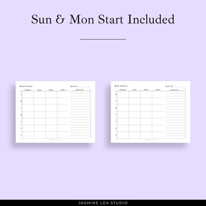 Minimal Meal Planner Printable, Meal Planner for Fridge Printable, Meal ...