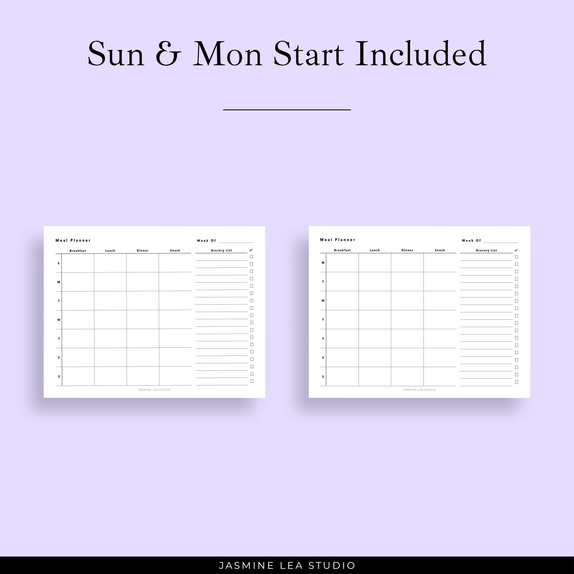 Minimal Meal Planner Printable Meal Planner for Fridge - Etsy