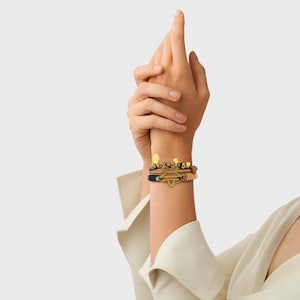 Gold and leather woman bracelet, different colors,  for women, mothers, handmade jewelry