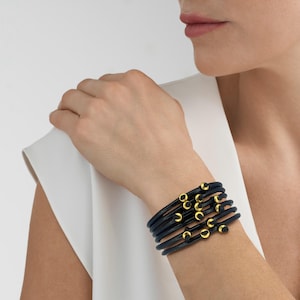 Womens Leather Wrap Bracelet: Boho Layered Cuff