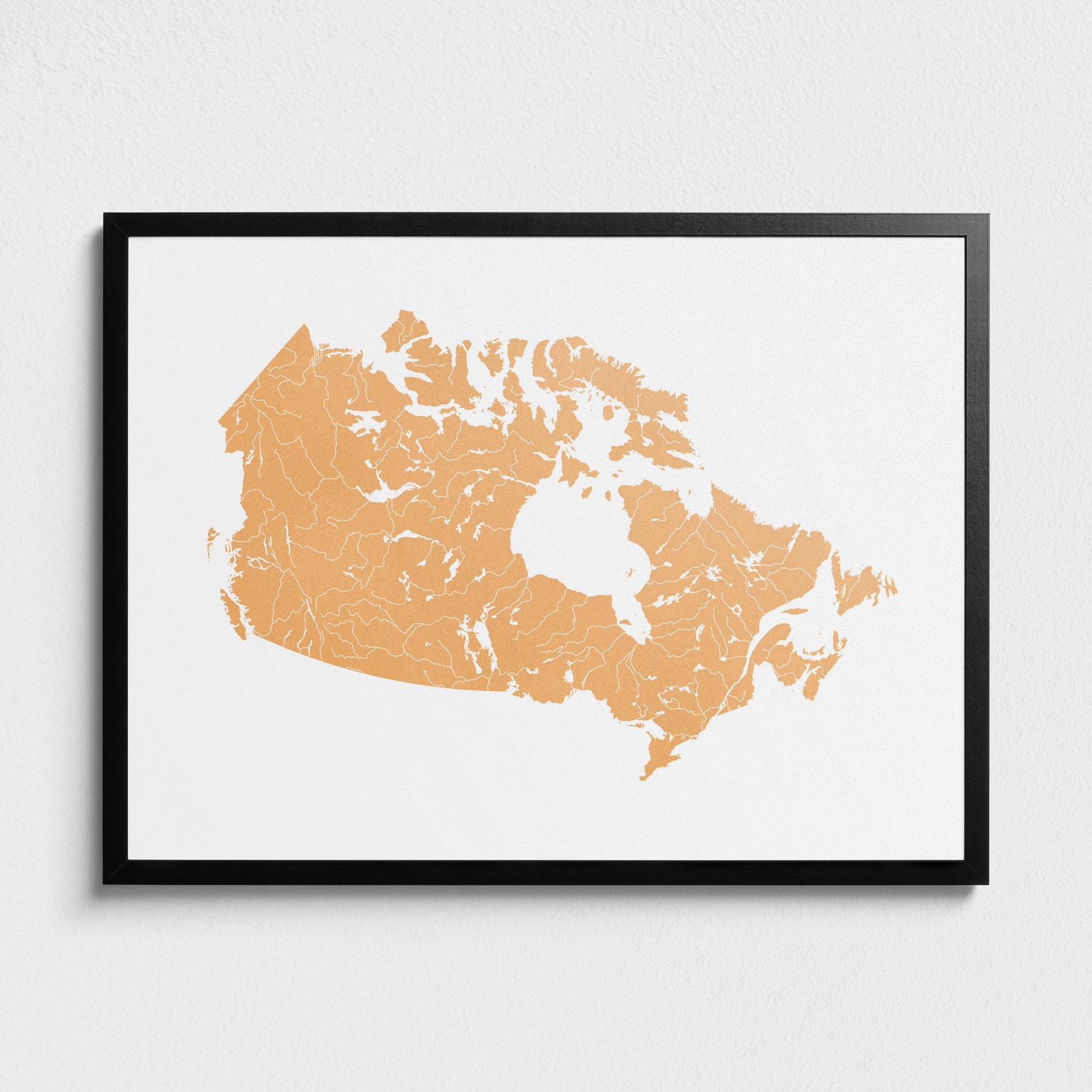 Canada Map Print Minimalistic Wall Art Poster Country Maps Etsy