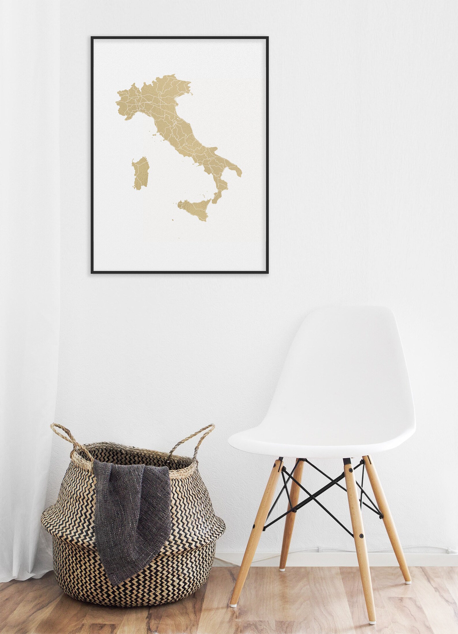 Italy Map Print Minimalistic Wall Art Poster Country Maps Etsy