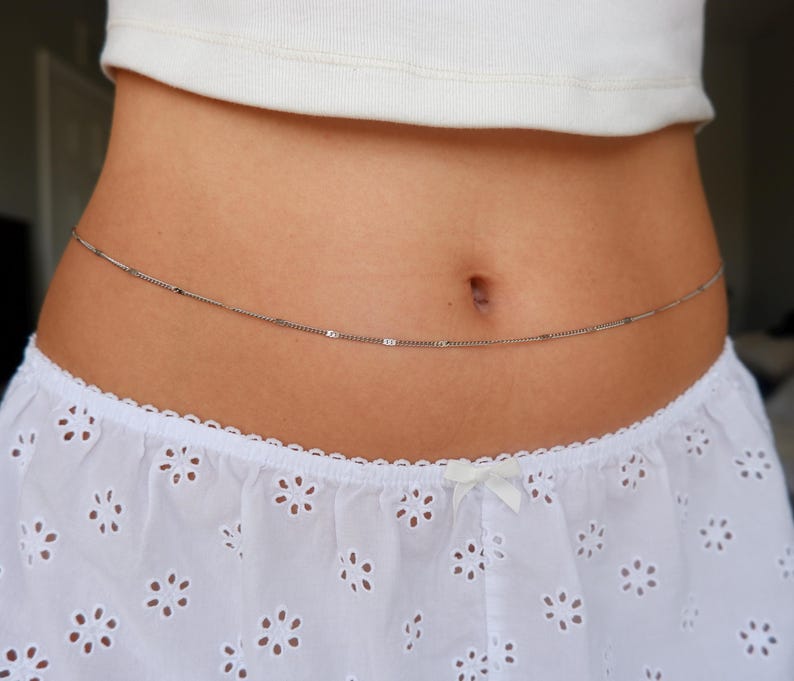 Chaîne de ventre/chaîne de taille : acier inoxydable, ajustement personnalisé, ne ternit pas, imperméable image 12