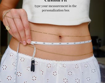 Corrente de cintura/cintura: aço inoxidável, ajuste personalizado, não mancha, à prova d'água.