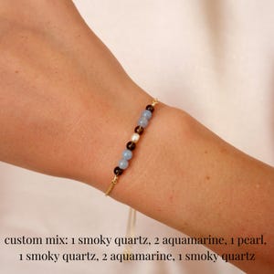 Pulsera de piedras preciosas con deslizador ajustable, personalizable imagen 5