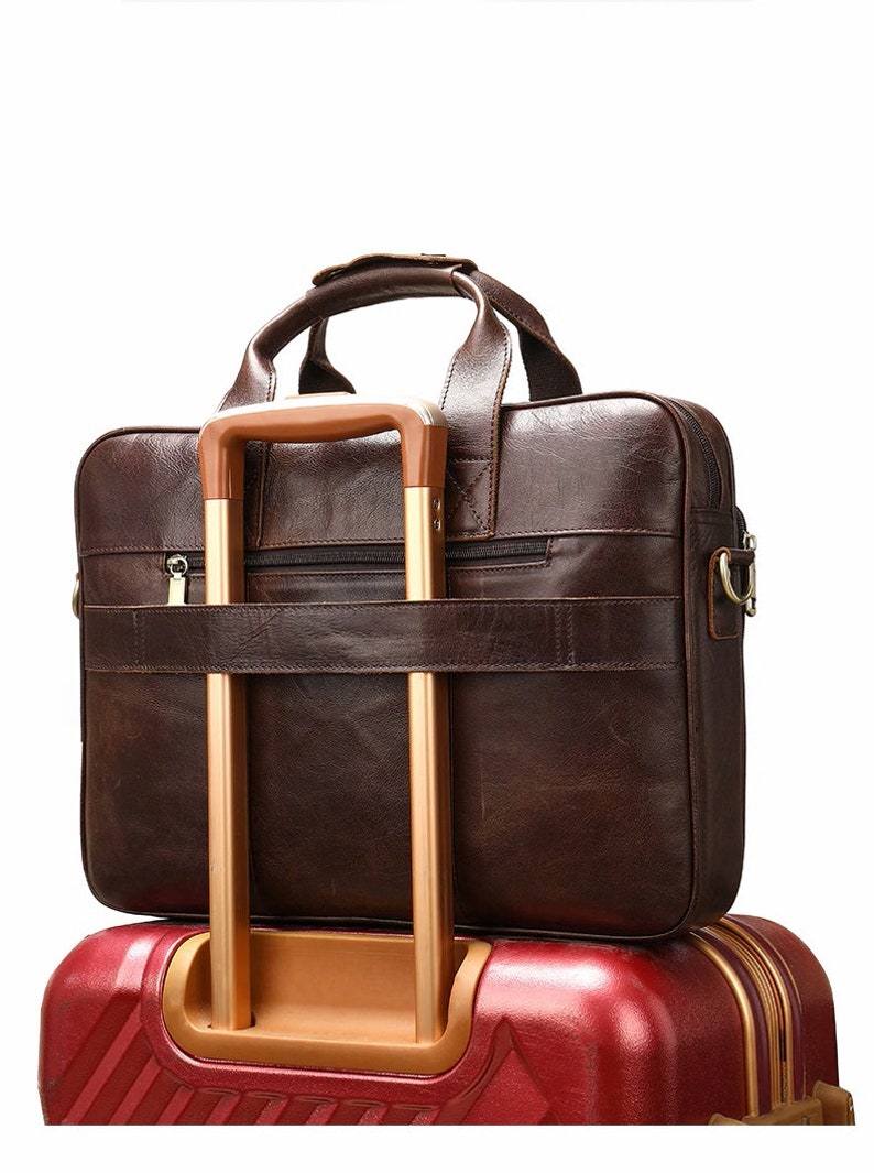 Leather Briefcase Men Mens Leather Satchel Briefcase Men Etsy