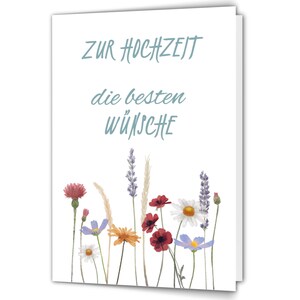 Glückwunschkarte zur Hochzeit, wunderschöne Karte auch für Geldgeschenke, hochwertige Hochzeitskarte mit Blumen, Hochzeitsgeschenk Brautpaar