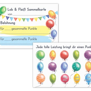 Fleisskärtchen für Kinder, Belohnungssystem für Grundschule und Zuhause, Bonuskarte für Sticker, Lobkärtchen Motivation, Belohnungskärtchen