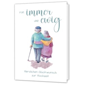 Hochzeitskarte immer und ewig, edle Glückwunschkarte Hochzeit, von Hand illustrierte Karte zur Hochzeit , Geldgeschenke Hochzeitsgeschenk